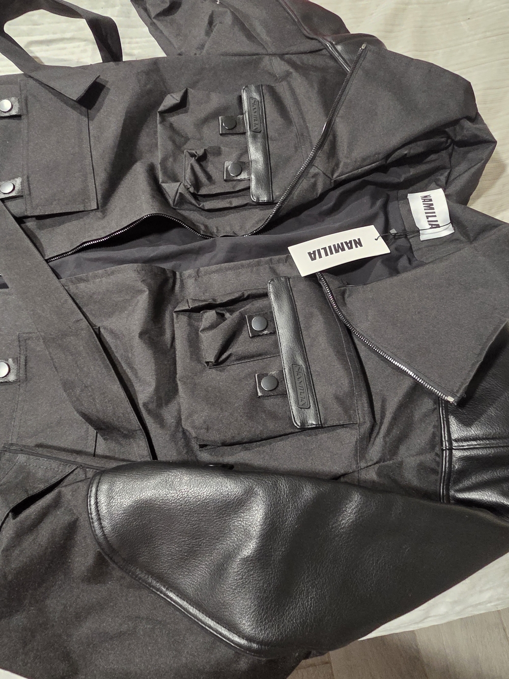 Namilia Inferno Transformer Jacket Coat Black Convertible Trench Goth Techwear S - Picture 8 of 11